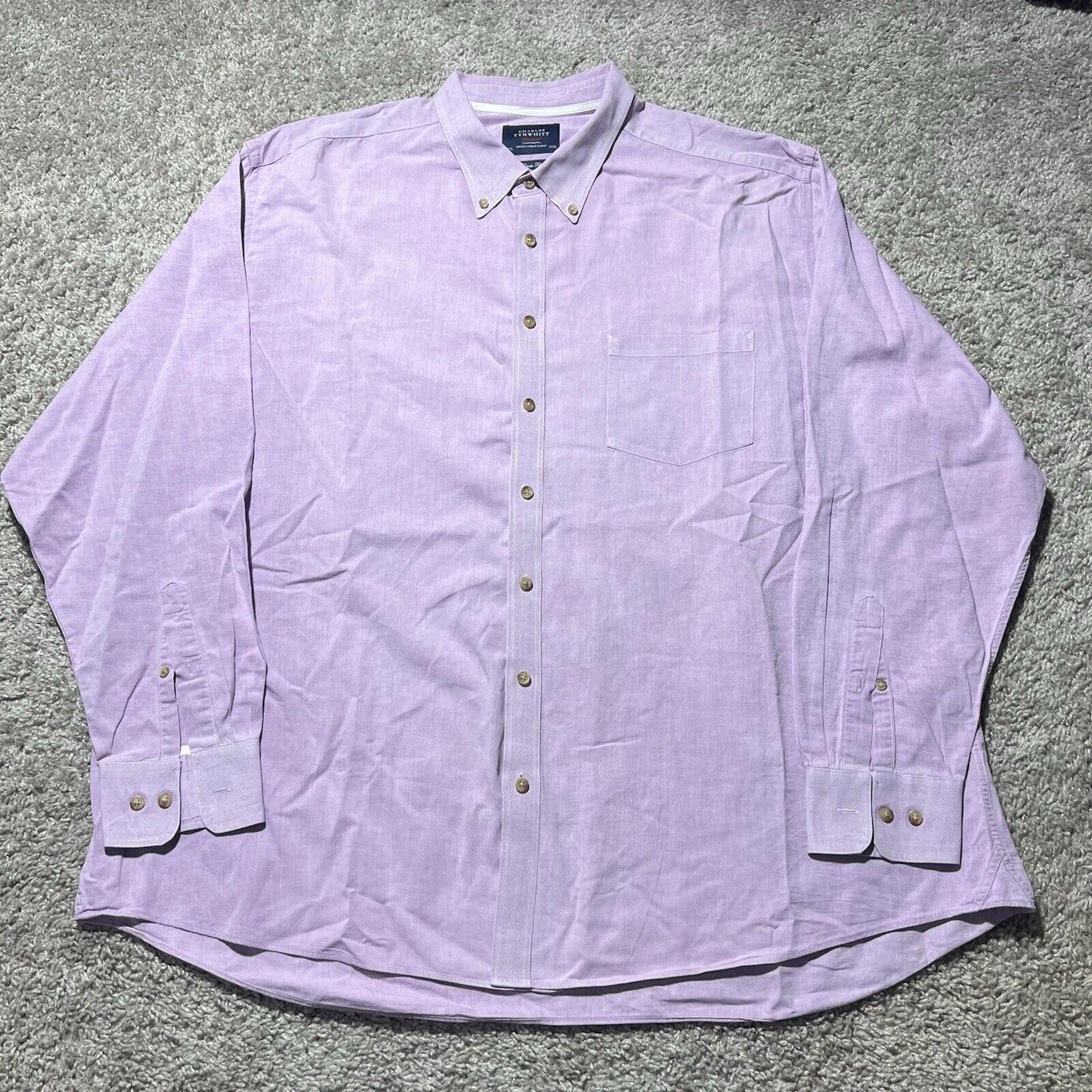 CHARLES TYRWHITT Shirt Mens 3XL XXXL Button Up Classic Fit Non Iron Purple