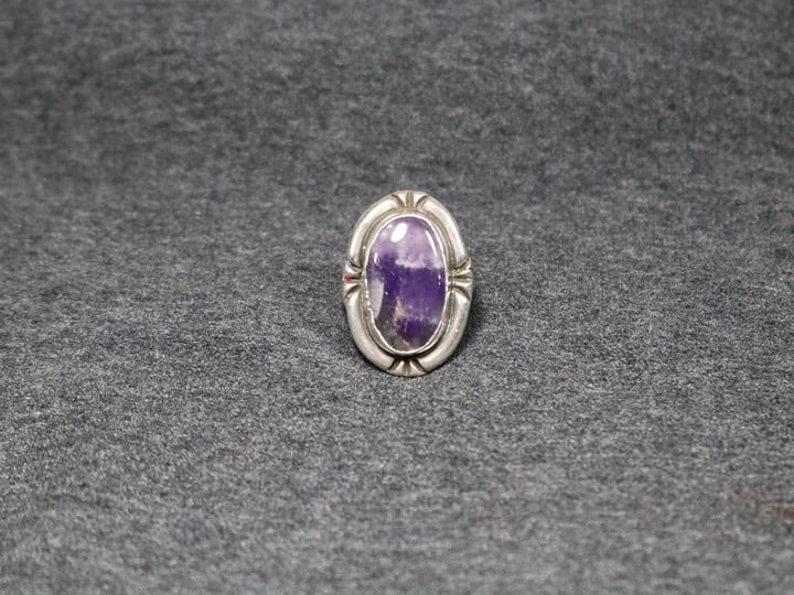 vintage handmade 925 sterling silver mexico amethyst ring