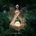 Solar Garden Stake Lights Metal Angel Solar Warm White LEDs Stake Light Memorial