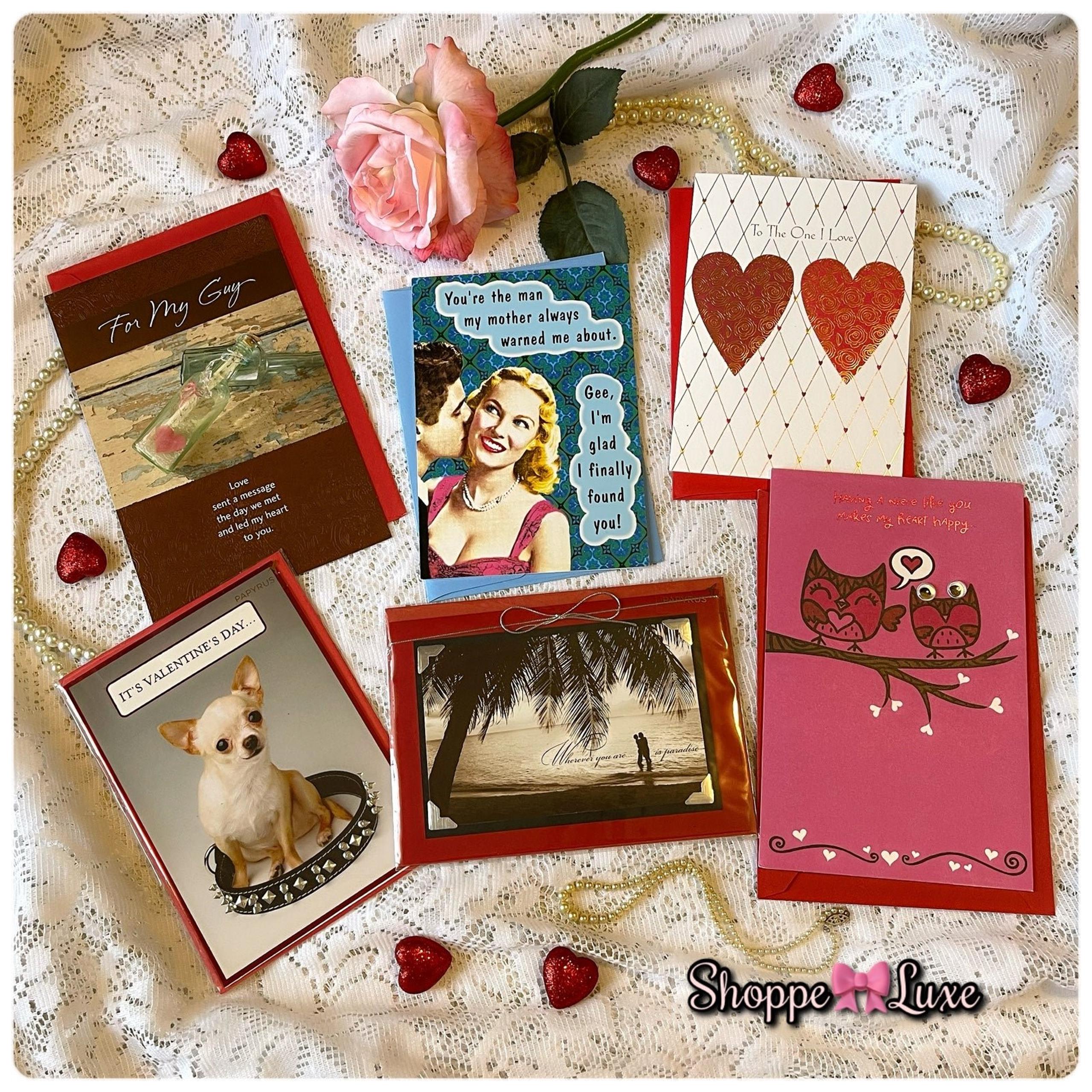 2007 PAPYRUS AMERICAN GREETINGS & CARLTON ASSORTED VALENTINE CARDS NOS 6PK