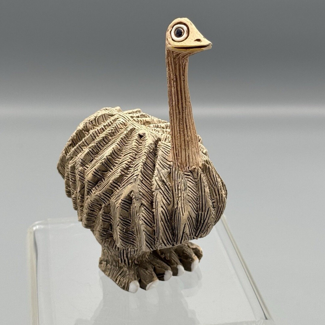 Vtg Artensania Rinconda Emu Figurine Uruguay Retired Ostrich Pottery 4.5 READ