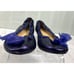 NANA Leather Purple Metallic Ballet Flats with Purple Ribbon Detail Size 9