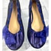 NANA Leather Purple Metallic Ballet Flats with Purple Ribbon Detail Size 9