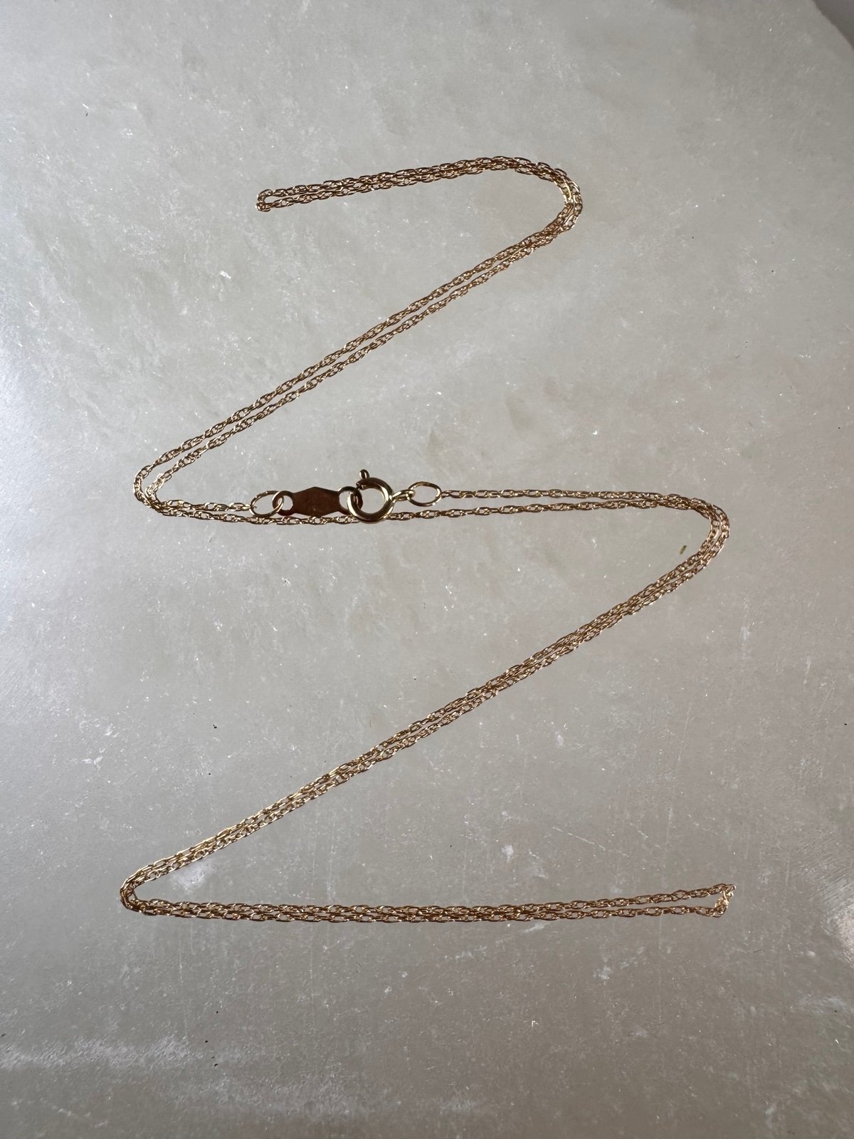 10K Solid Gold Dainty Beaded 18” Chain Necklace .6MM