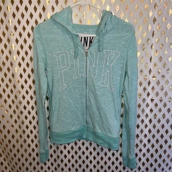 Victoria’s Secret PINK full zip hoodie baby blue size XS
