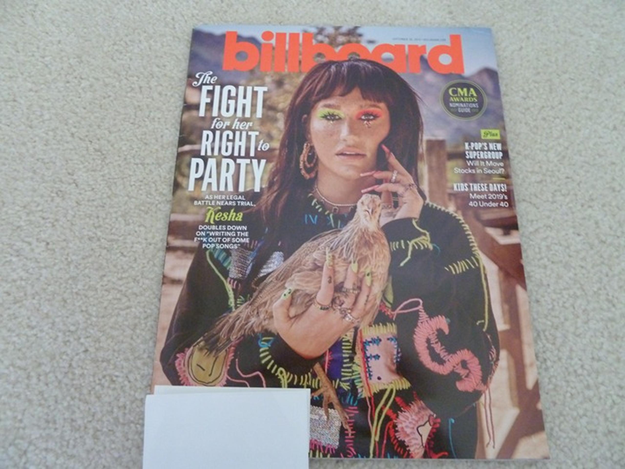 Billboard dated 28 September 2019 with Kesha on the cover - Magazine