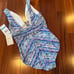 New NWT Contours By Coco Reef Swimsuit Ultra Blue Purple One Piece Sz 12 / 36B C