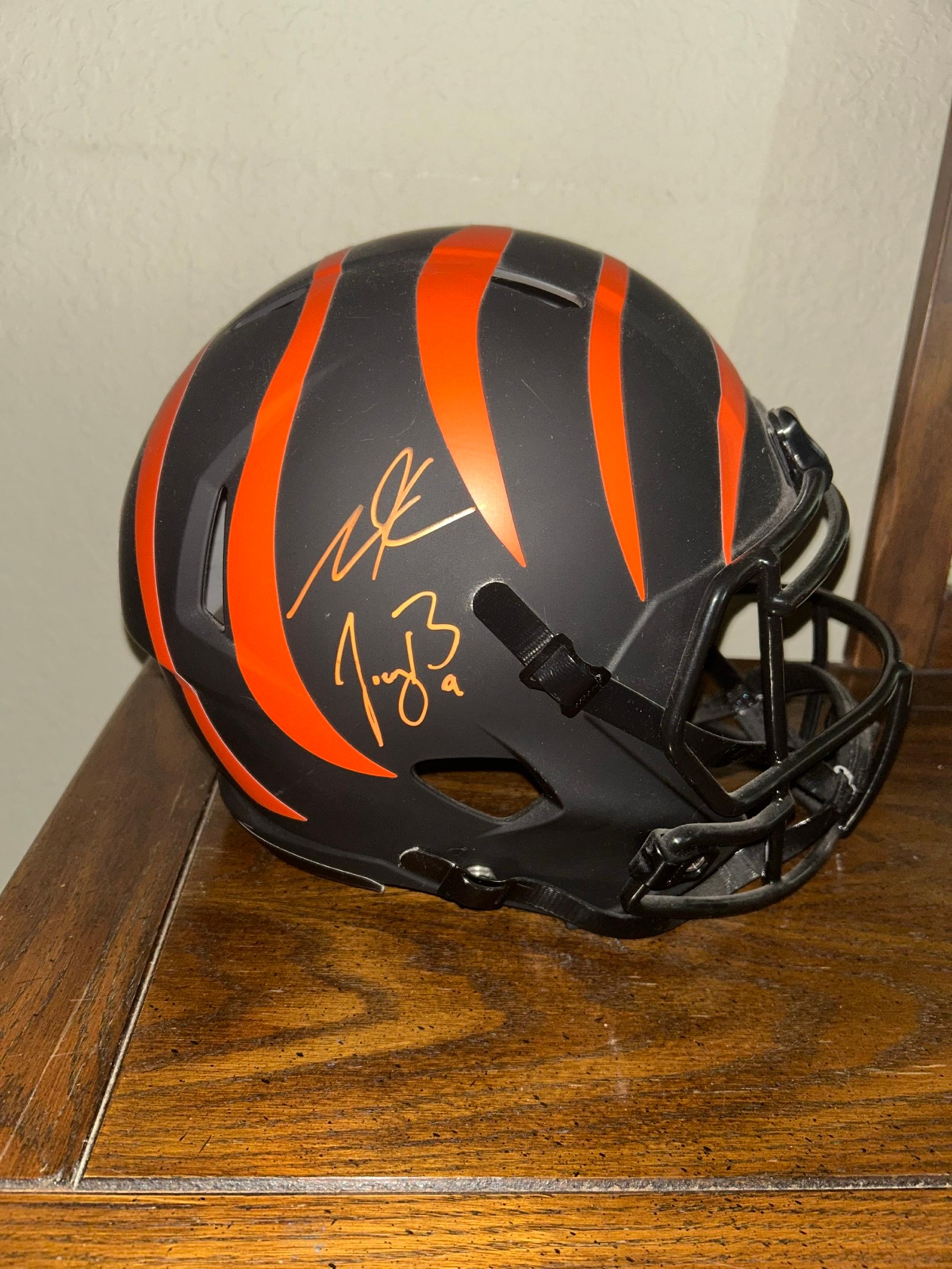 Joe Burrow Tee Higgins dual autographed eclipse replica helmet