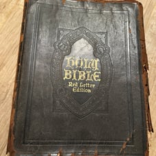 Vintage 1924 leather cover Old & New Testament Holy Bible Red Letter ed. Hertel