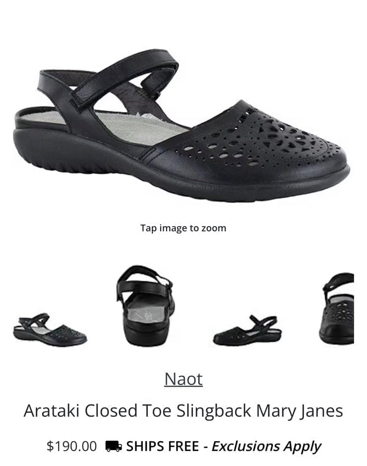 Naot Arataki close toe slingback mary janes leather 1” heel shoes