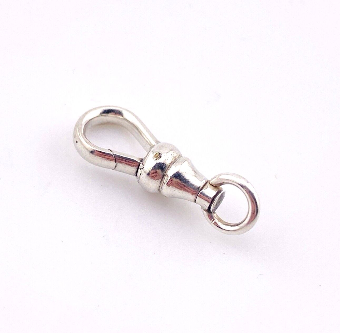 Vintage Sterling Silver Swivel Dog Clip Pocket Watch Chain 25mm Length