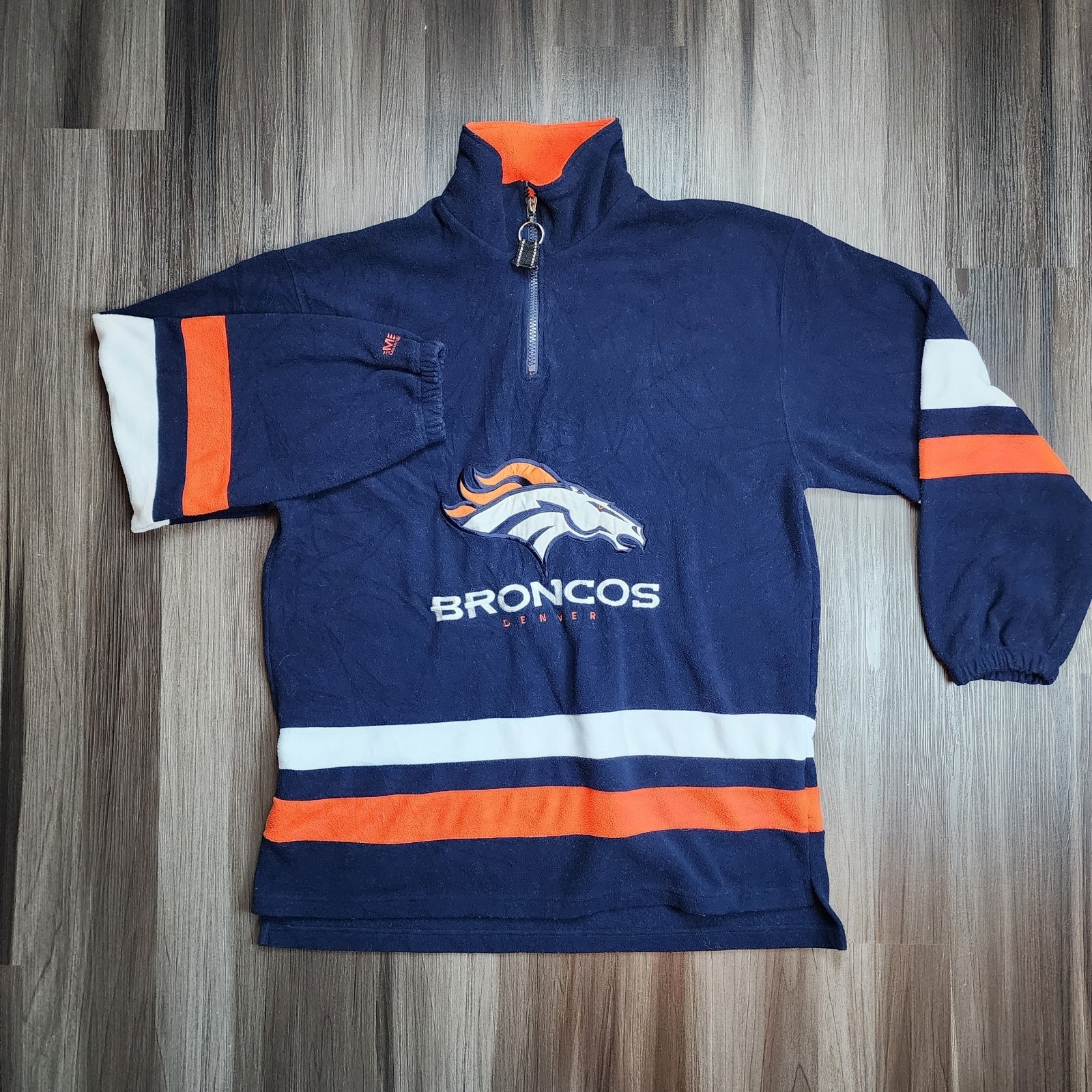 Denver Broncos Football Sweatshirt Mens XL Fleece 1/4 Zip NFL Mirage Embroidered