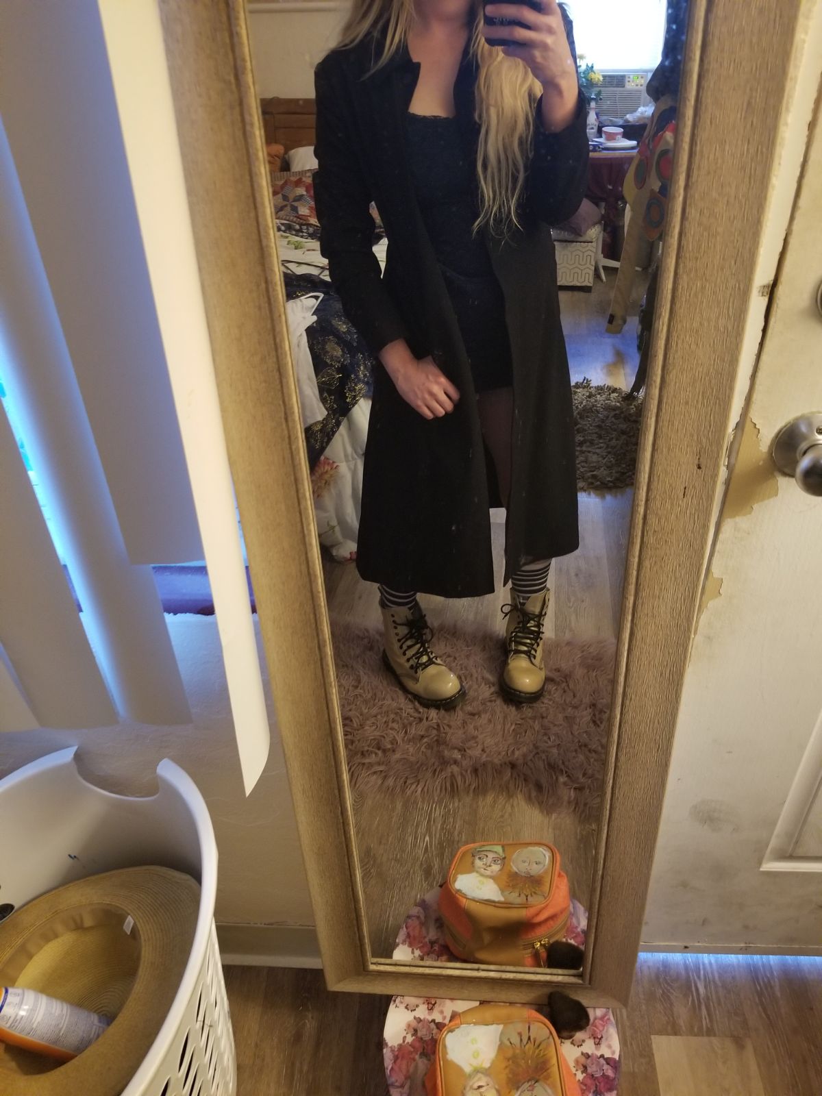 black gothic punk trench coat