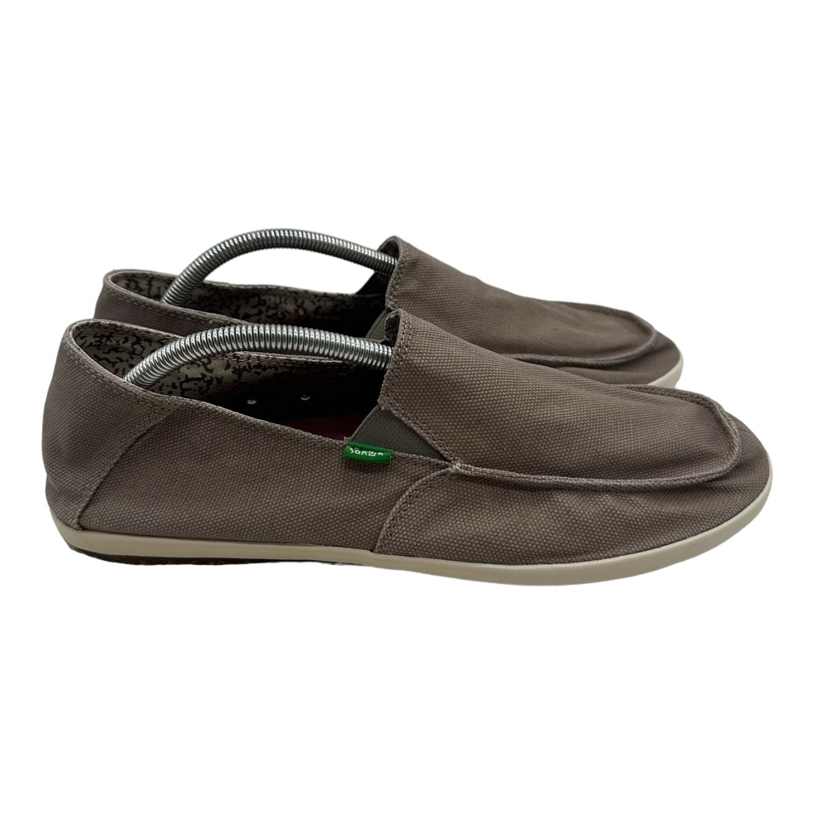 SANUK Casa Loafers Men's Sz 12 Beige Tan Textured Canvas Slip On Shoes SMF10510