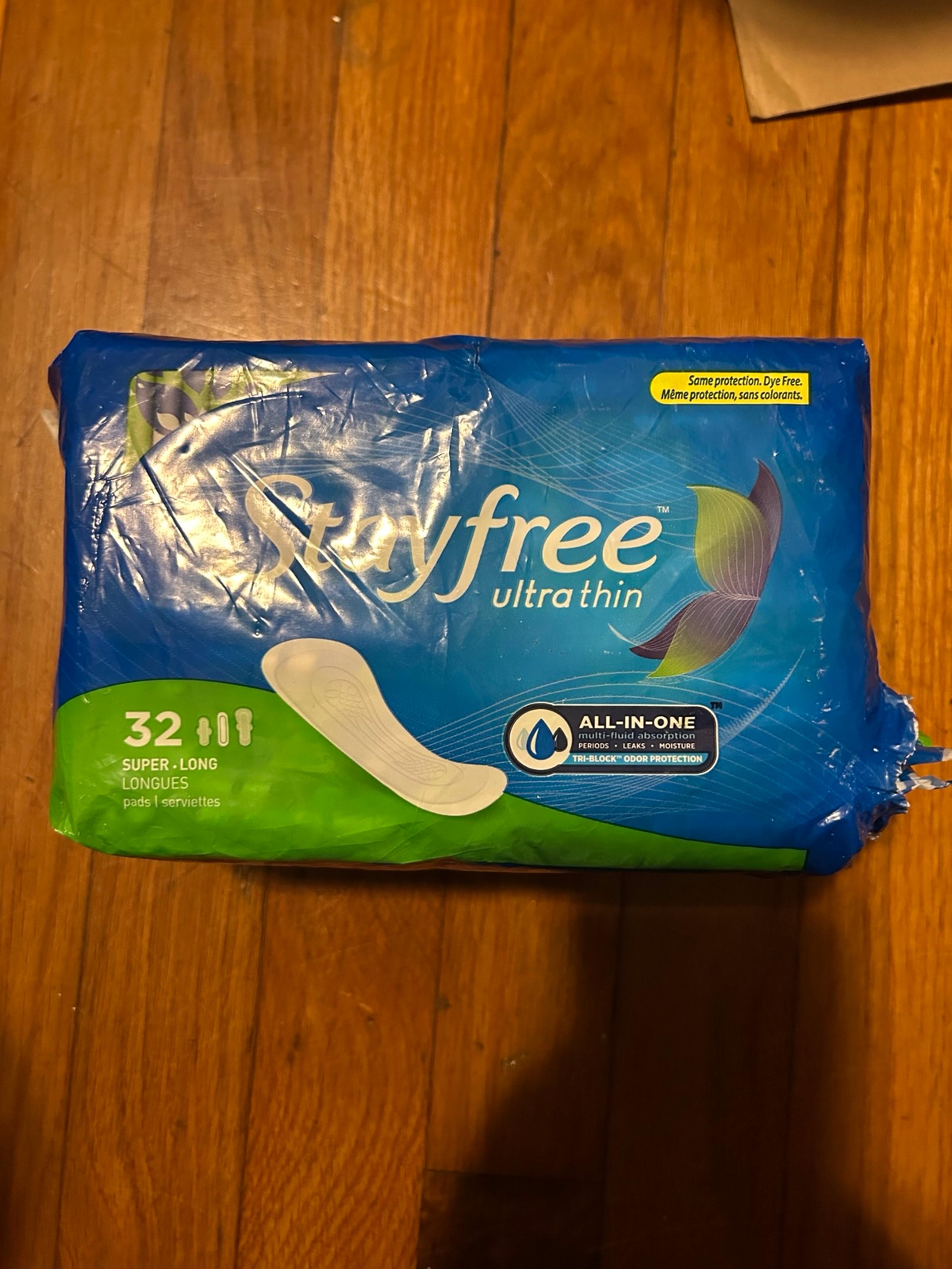 Ultra Thin Super Long Pads With Wings, 32ct NEW damage package - Stayfree