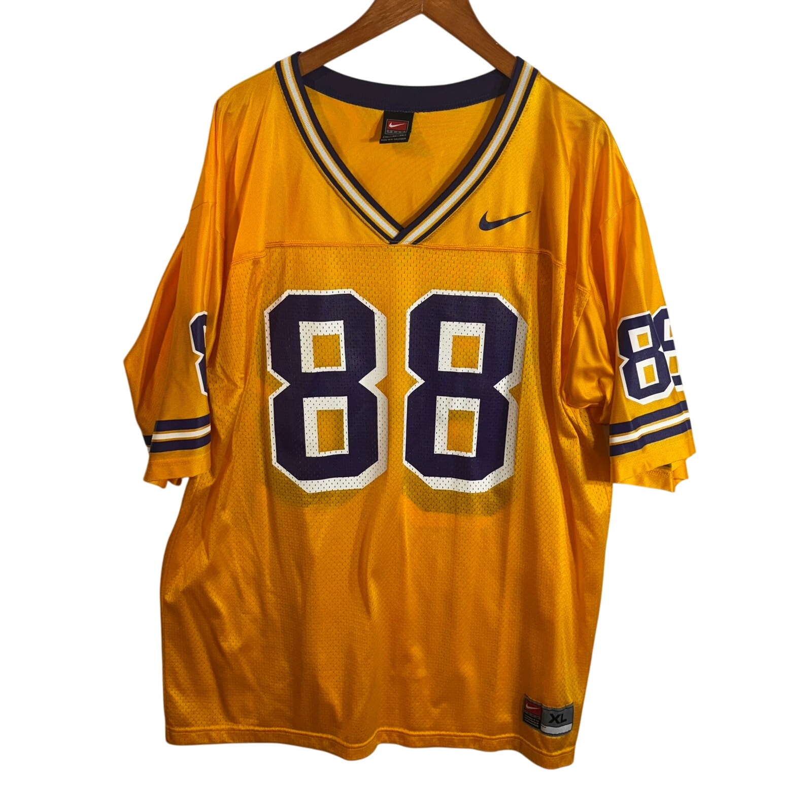 Nike Team Purple Gold Football Jersey 88 Men's Size XL LSU Minnesota Vikings