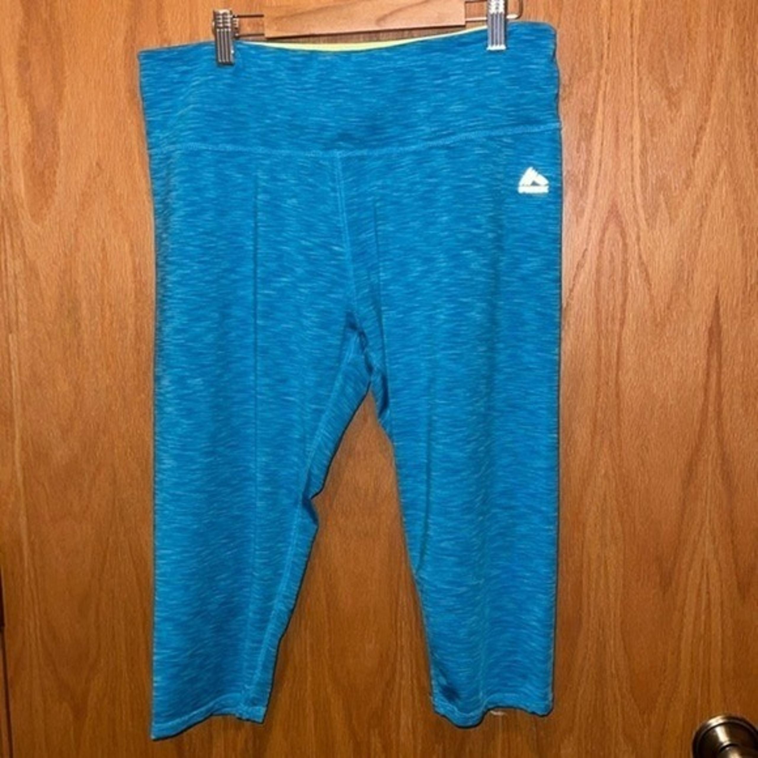 RBX Blue Capri Leggings Activewear Athletic Workout Cropped Pants Size XL - Reebok