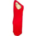 Premise M Red Princess Seams Grommet Shoulder Detail Sleeveless Sheath Dress