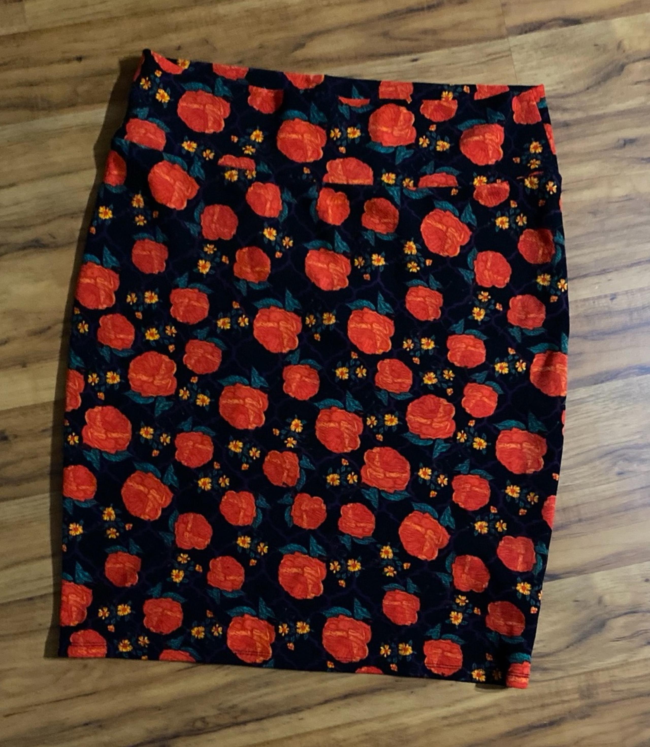 LuLaRoe Women's Floral Print Pull On Pencil Skirt Size XL