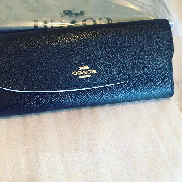 Coach black wallets for women