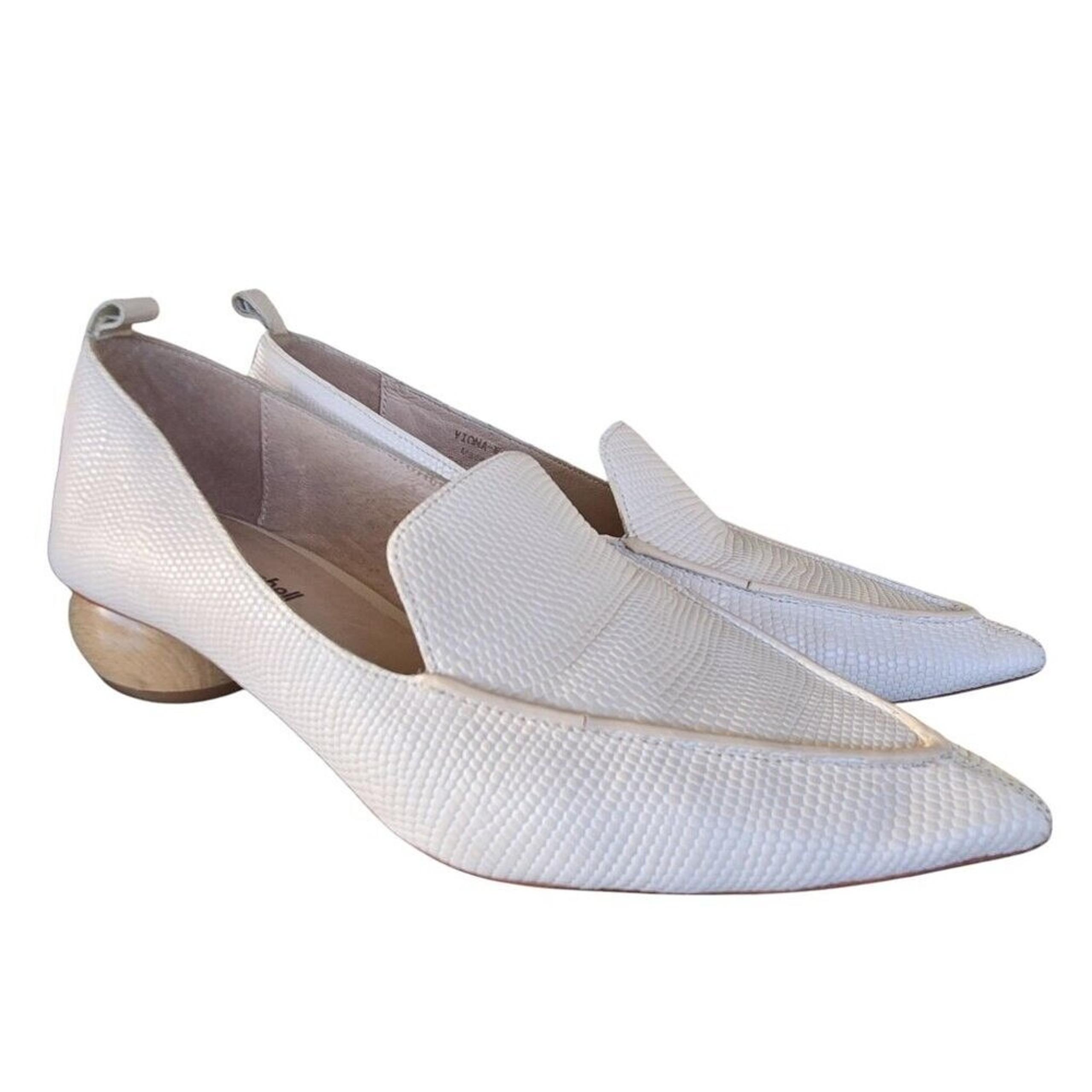 Jeffrey Campbell Viona Loafers White Snake Sz 5.5 | EU 36 | UK 3.5 Sculpted Heal