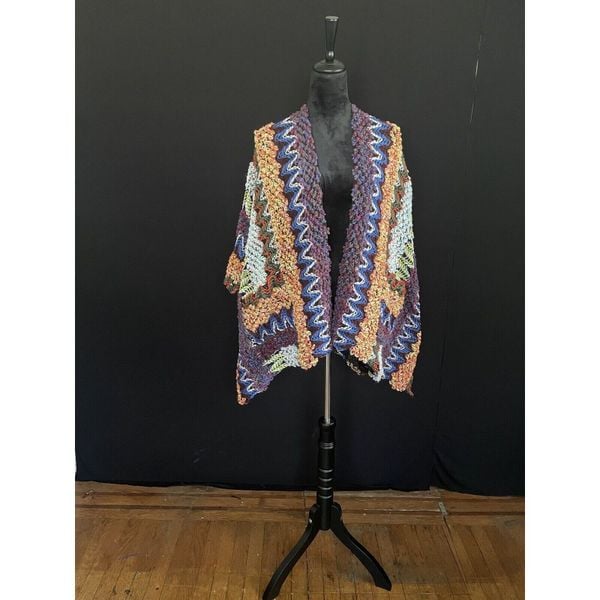 Autumn Cape/wrap with Sleeves and Pockets Neon Yellow