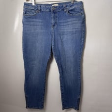 CAbi Jeans Crop Blue Ankle Zip Stretch High Waist Casual Weekend City 10