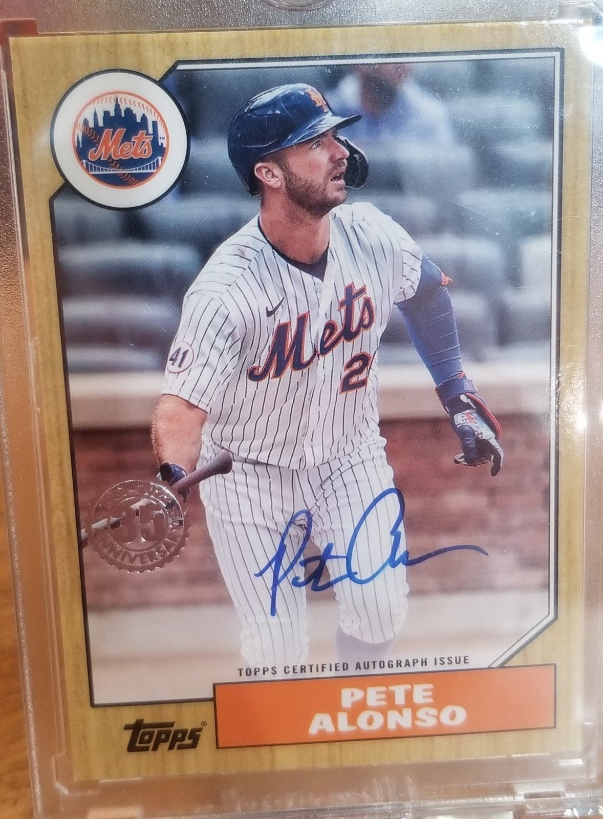 Pete Alonso Topps 35th Anniversary ON CARD AUTO