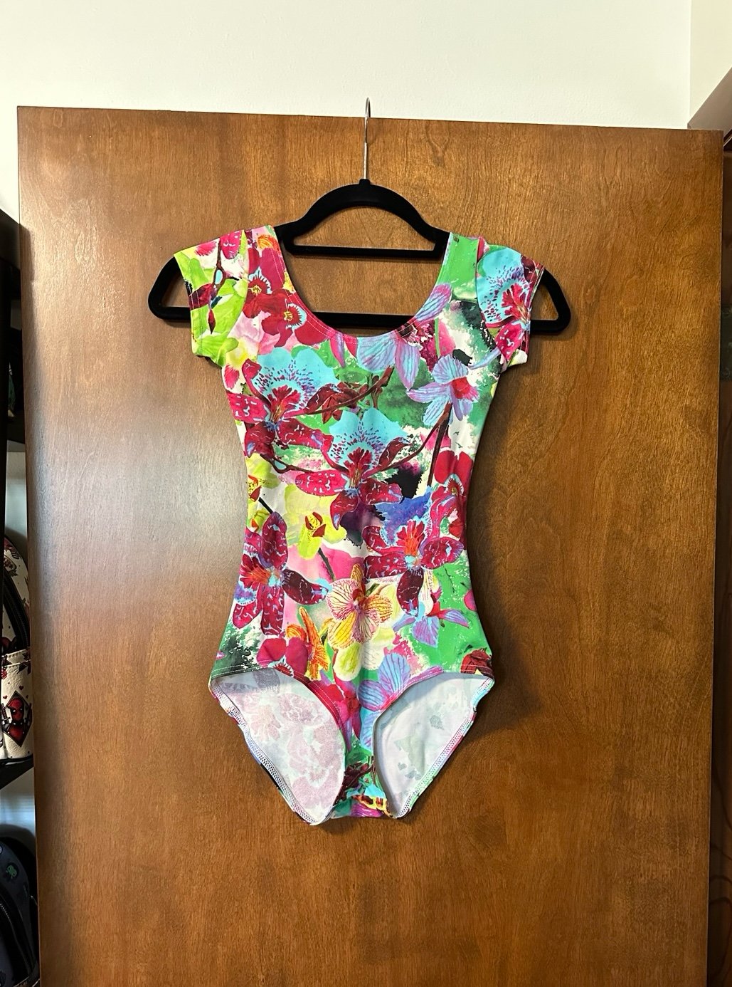 BlackMilk A Pretty Orchid Situation Cap Sleeve Bodysuit