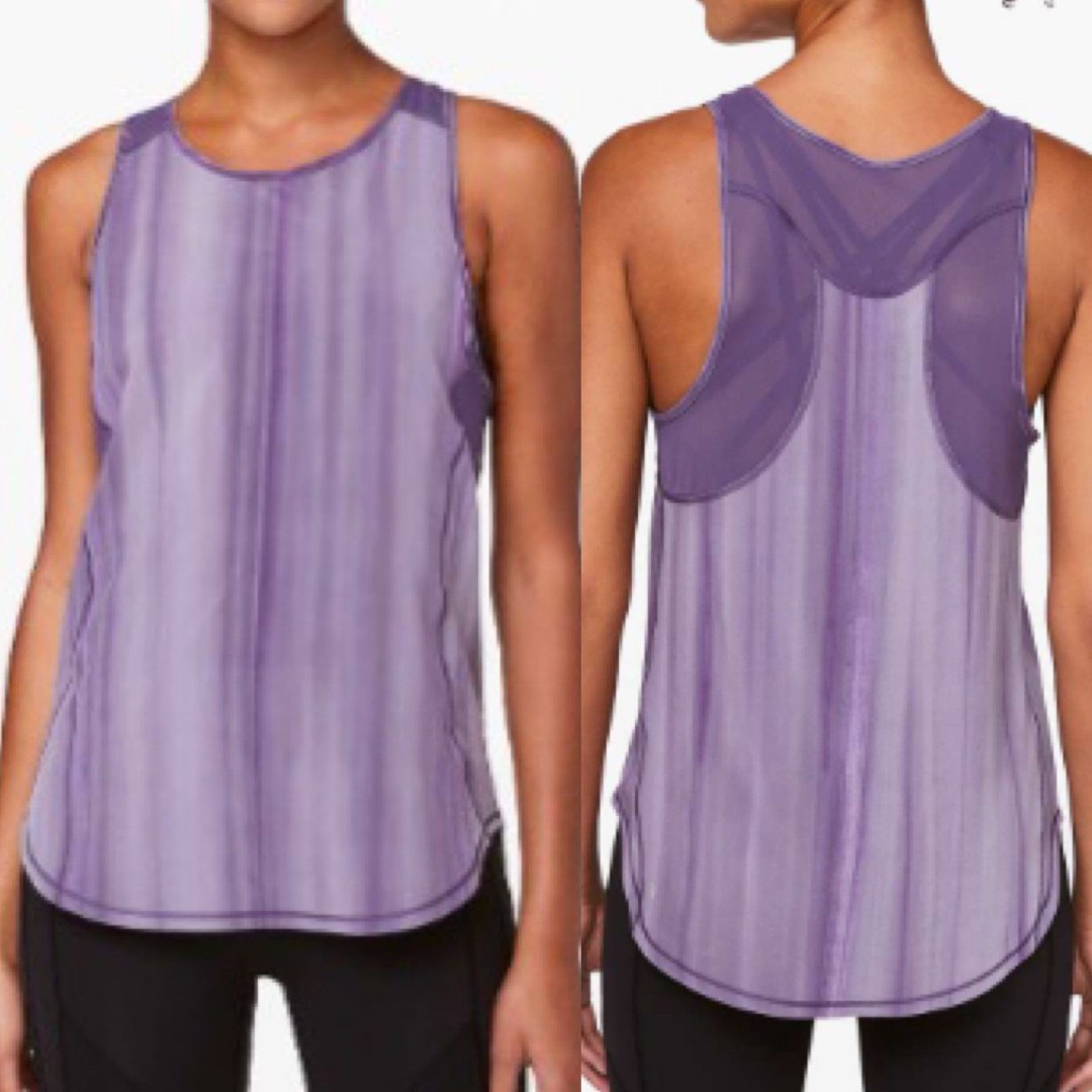 Lululemon Sculpt Tank Brushed Spray Dye White Purple Ink - S (Orig. 68)