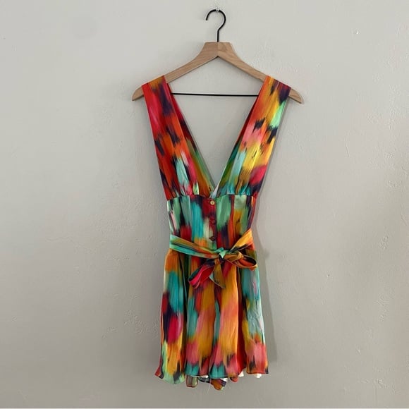Vanessa Mooney Venus Romper in Painted Silk NWT