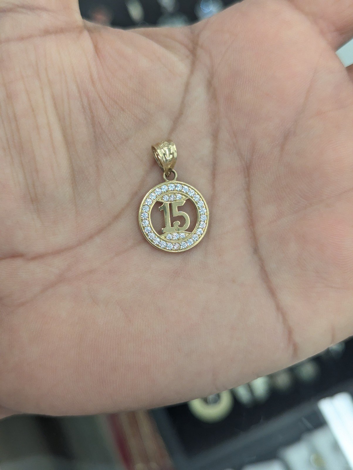 10kt Real Gold Quincenera Pendant For Girl