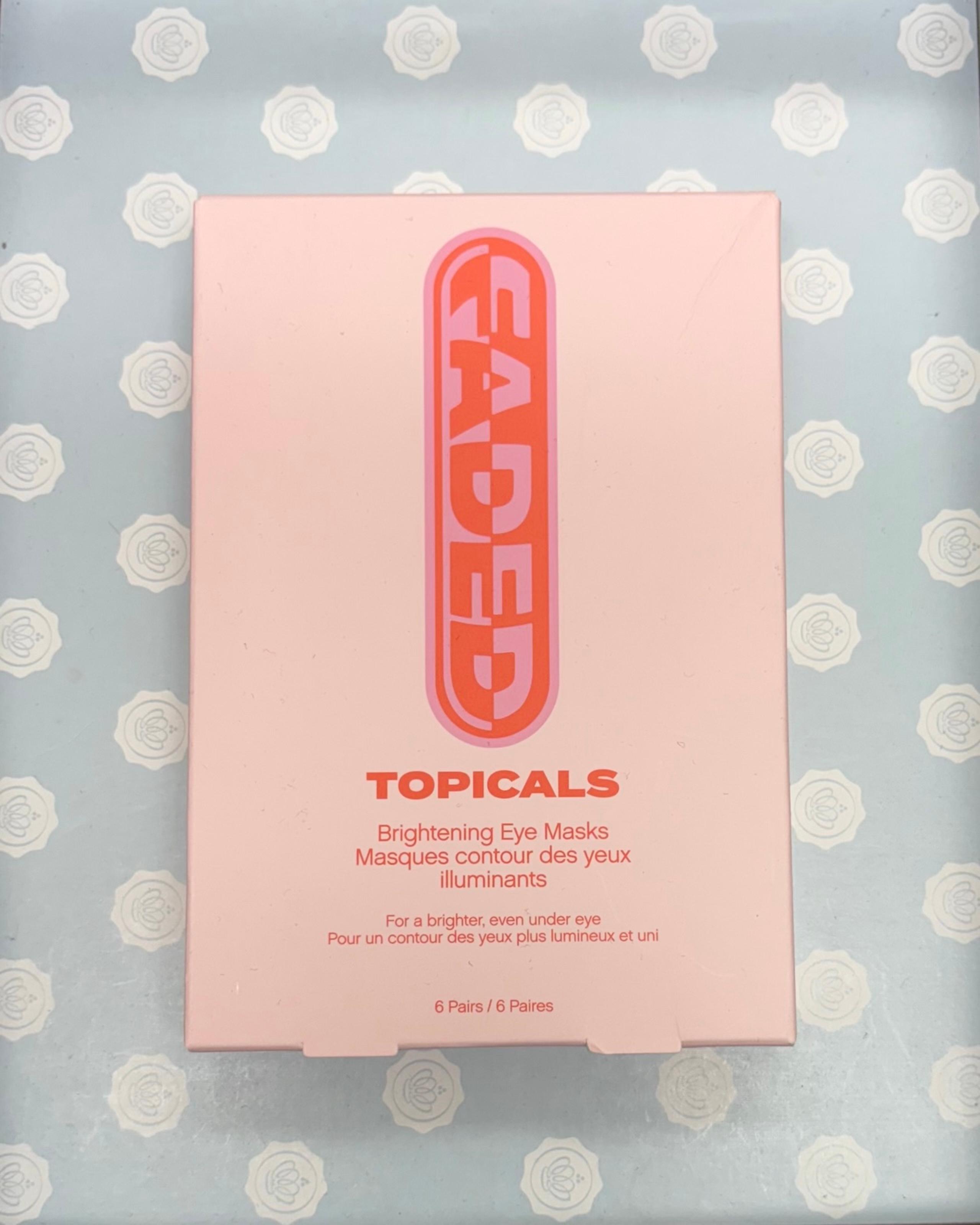 Topicals Faded Brightening Eye Masks 6 Pairs New