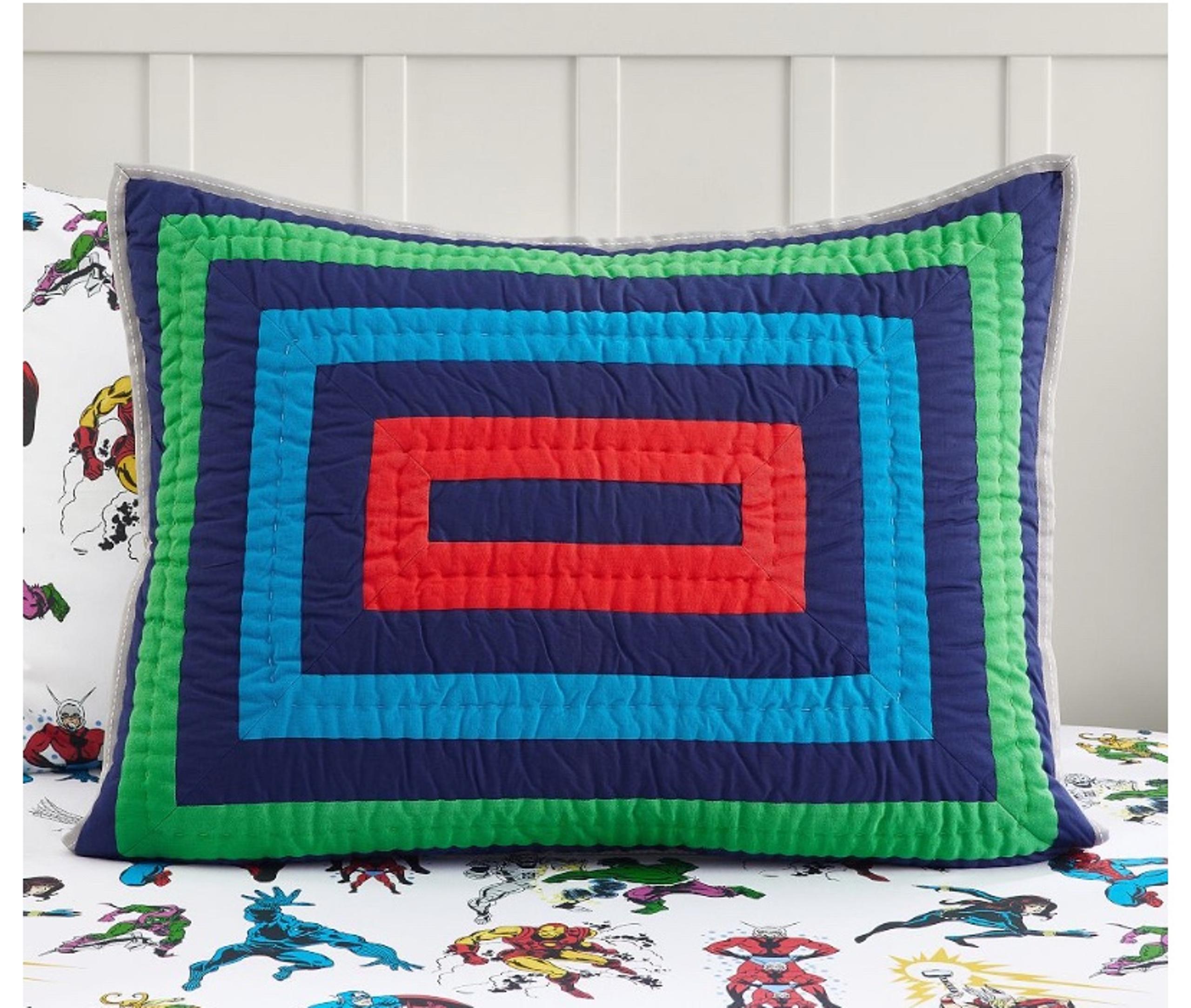 New NIP Pottery Barn Kids Avengers Quilted Standard Sham Multicolor