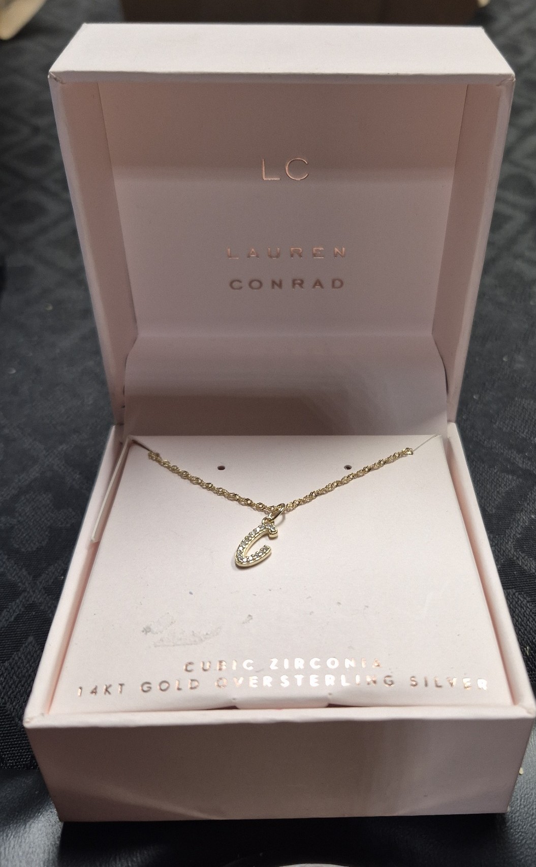 Letter Necklace 14k over Sterling Silver
