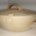 Vintage Baking Dish Stoneware Casserole & Lid 9 X8 X3-4 Beige&Brown Handmade