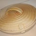 Vintage Baking Dish Stoneware Casserole & Lid 9 X8 X3-4 Beige&Brown Handmade