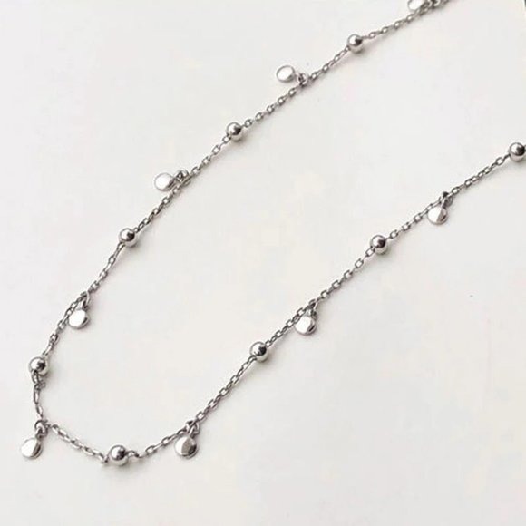 NEW 925 Sterling Silver Coin Disc Bead Necklace