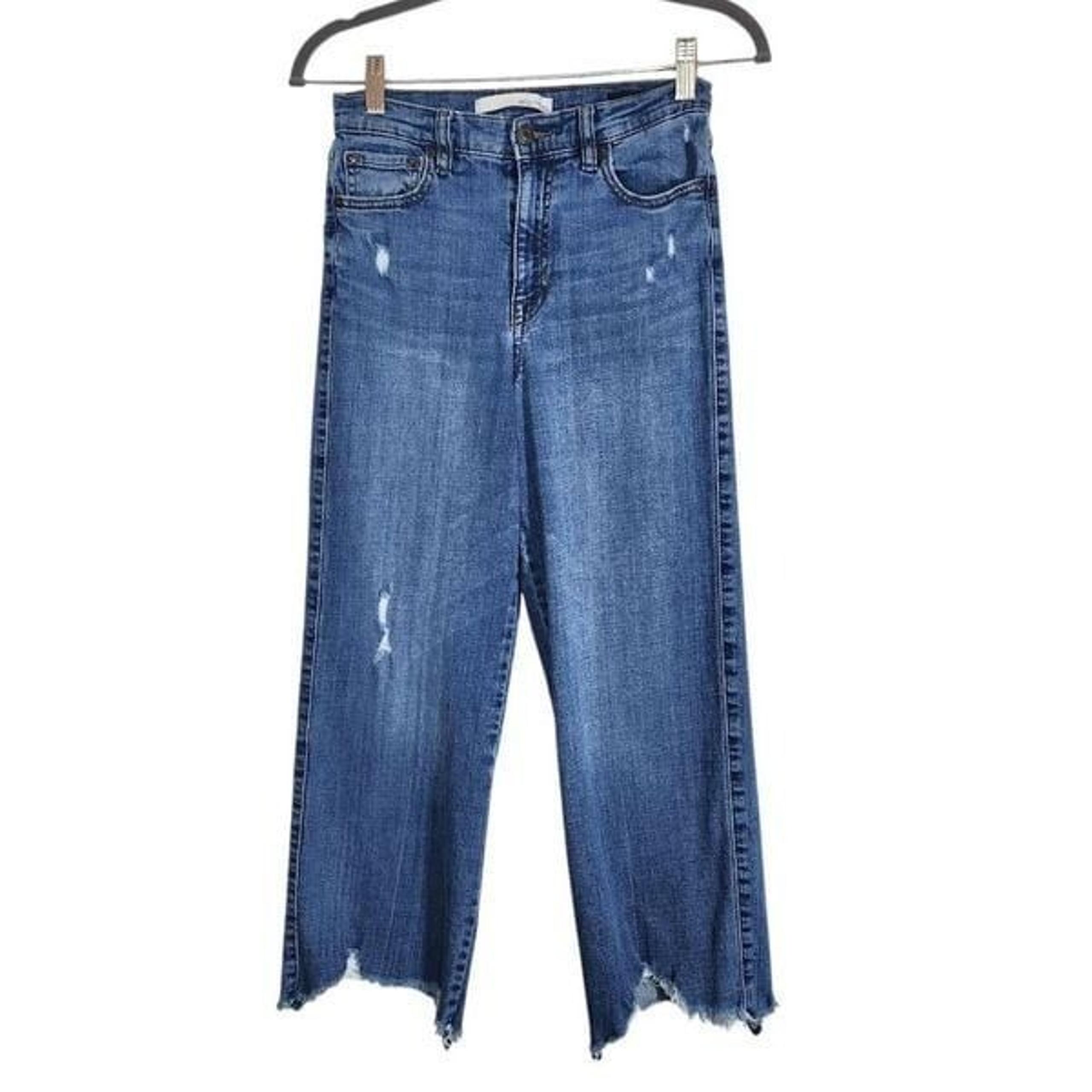 Ella Moss Cropped Distressed Denim Size 27 Ella Moss Wide Leg Cropped Jeans