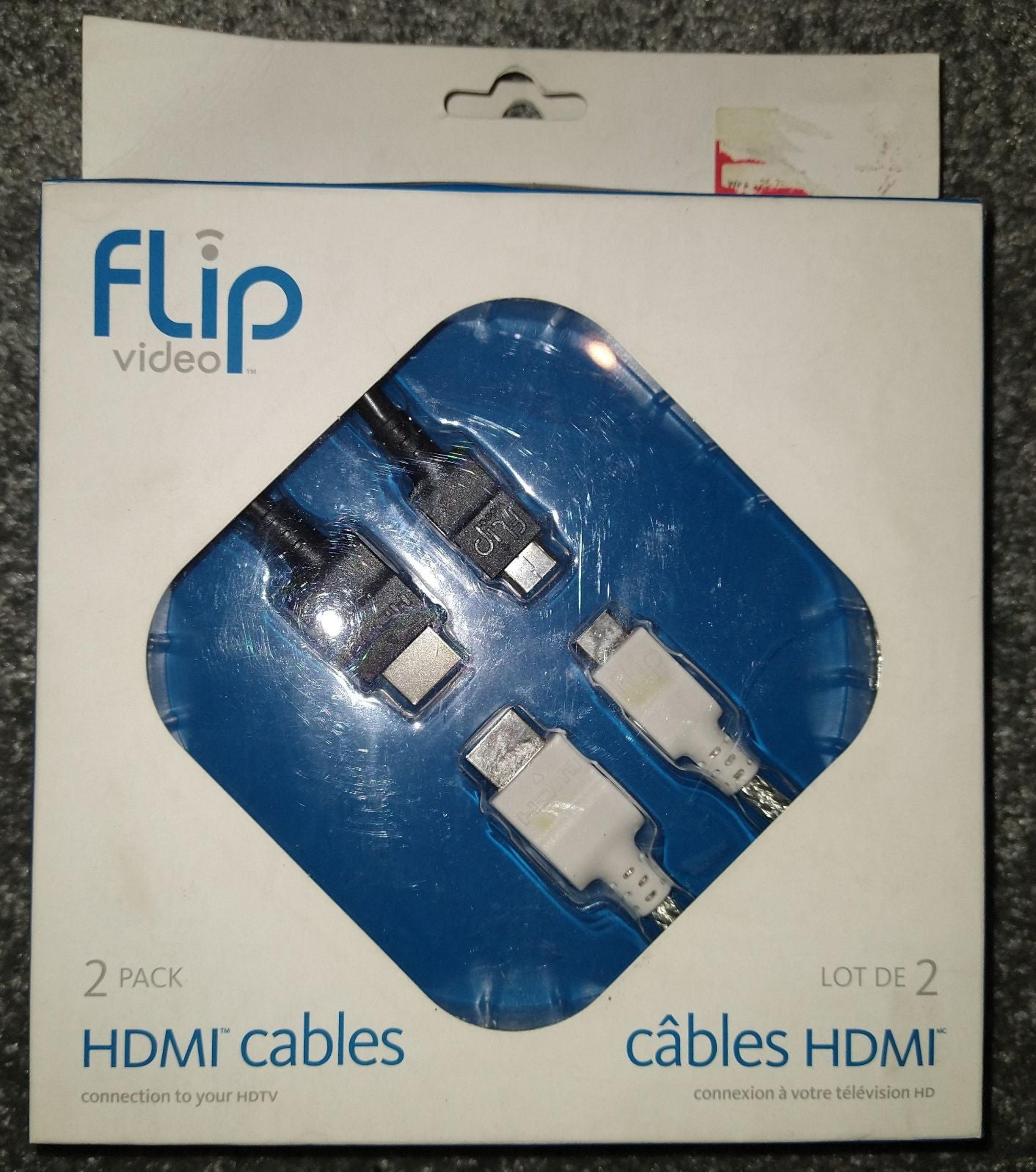 Flip Video 2-PACK HDMI CABLES "NEW IN BO