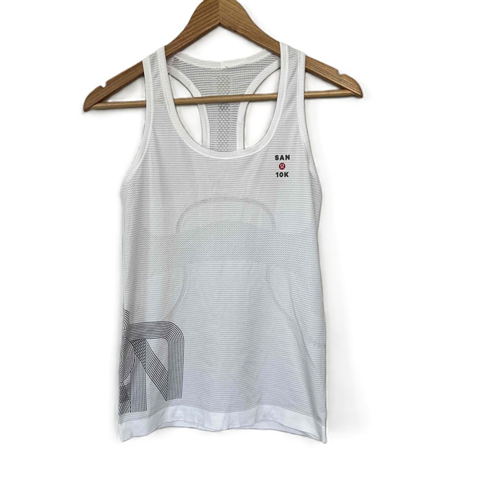 Lululemon Sz6 Tank Top White Swiftly Racerback Special Edition San Diego 10k Run