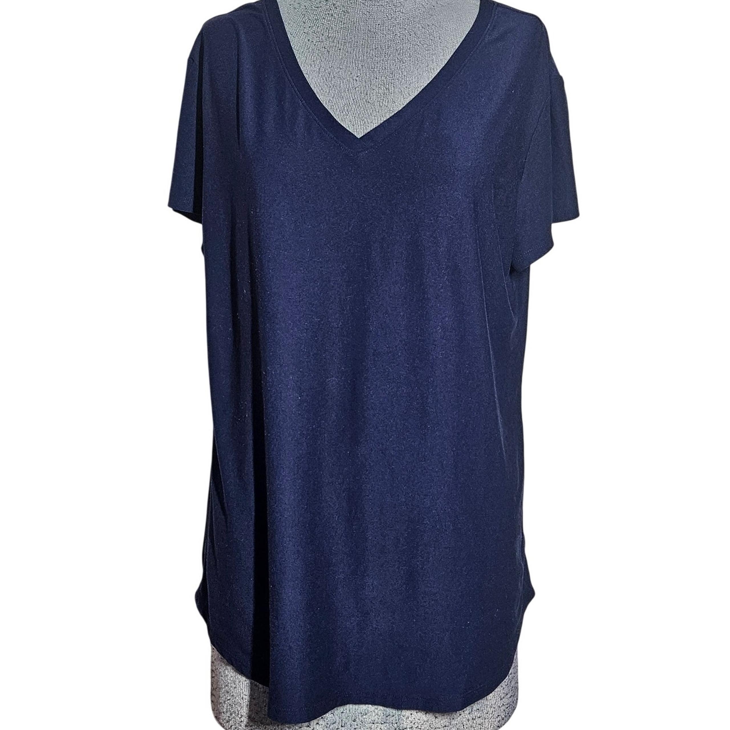 Navy Blue V Neck Tee Size XL - Nobo