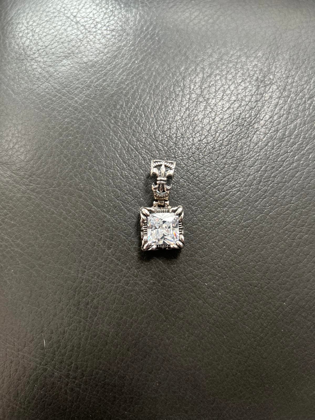 Elegant Silpada .925 Sterling Silver Pendant with Square CZ Stone