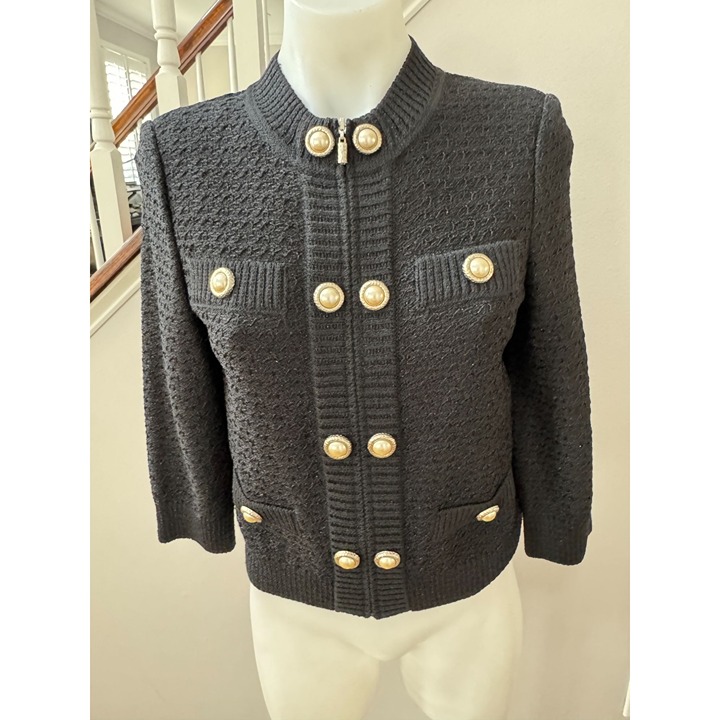 NWT St. John Couture zip up sweater jacket Size 2