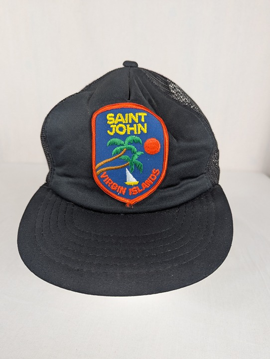 St John Patch Snapback Hat Virgin Island Islands Mesh Trucker Cap Vtg Vintage