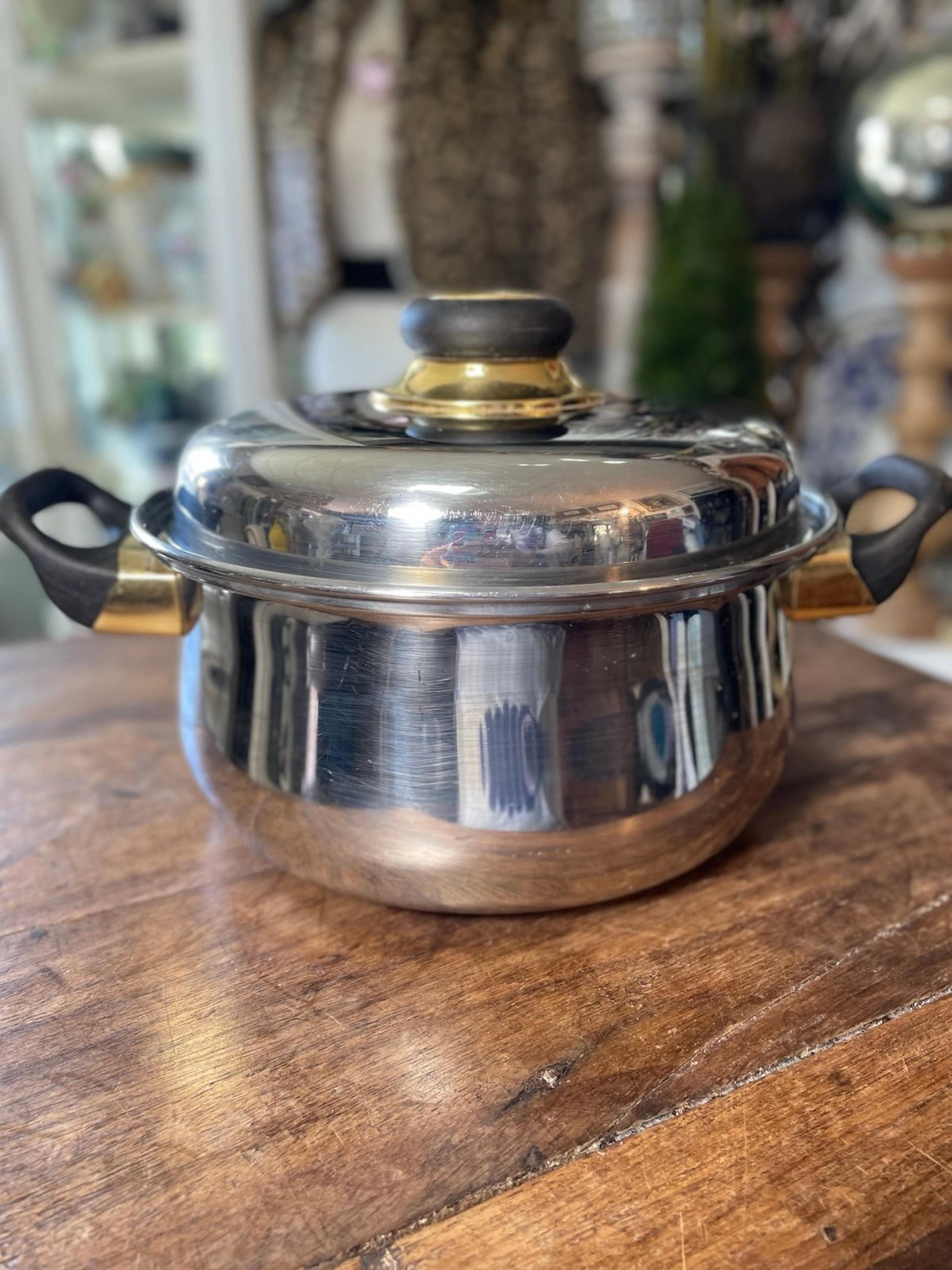 18/20 Silver stainless steel saucepan & lid Korea vintage cookware pan