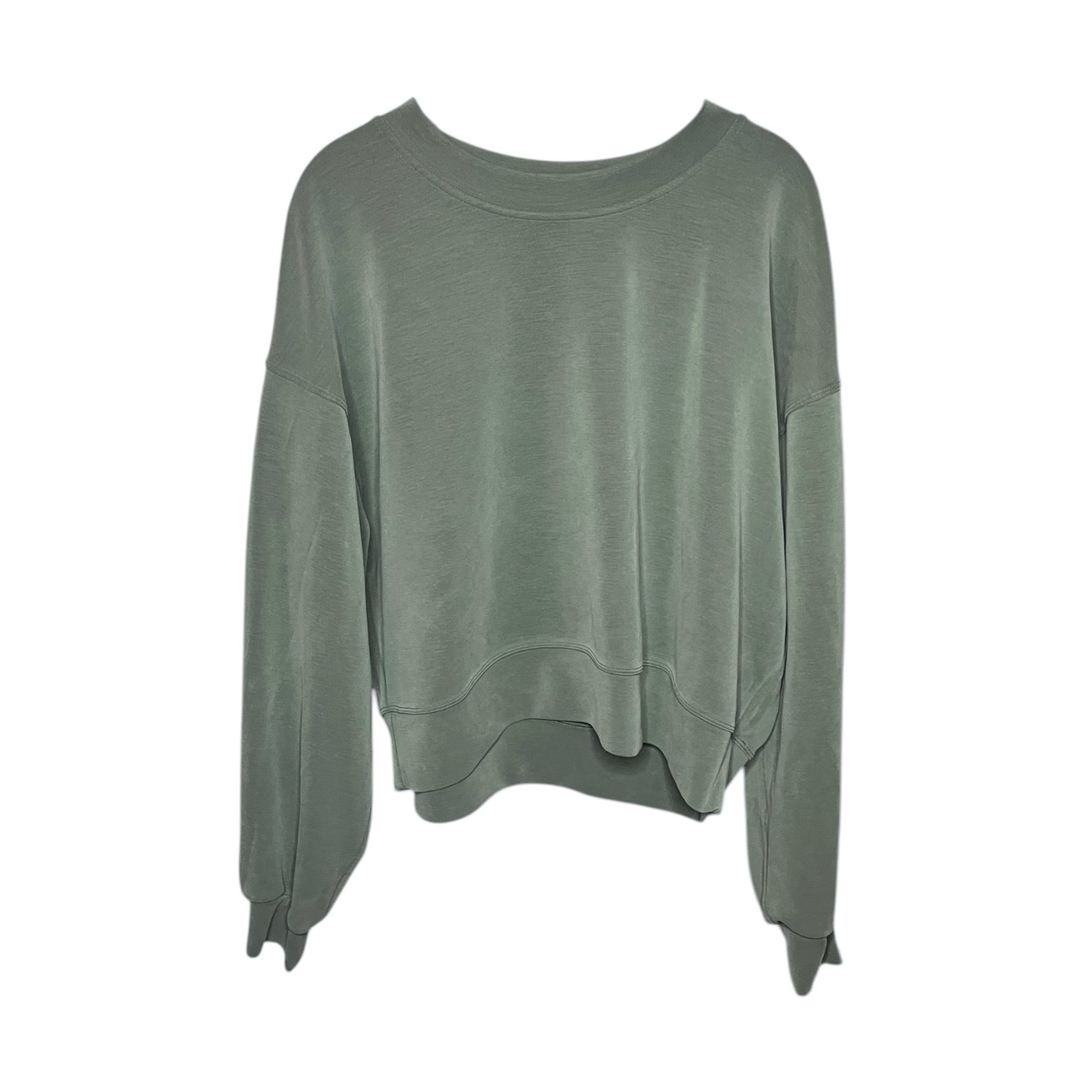 Lululemon Perfectly Oversized Cropped Crew Softstreme Green Twill Size 6