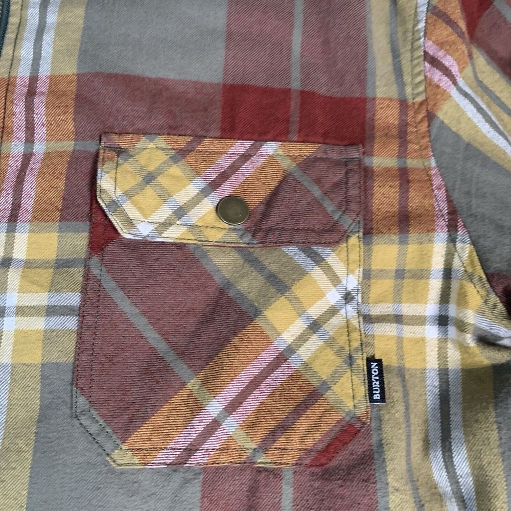 Burton Brighton Plaid Shacket Mens Medium Red black lined