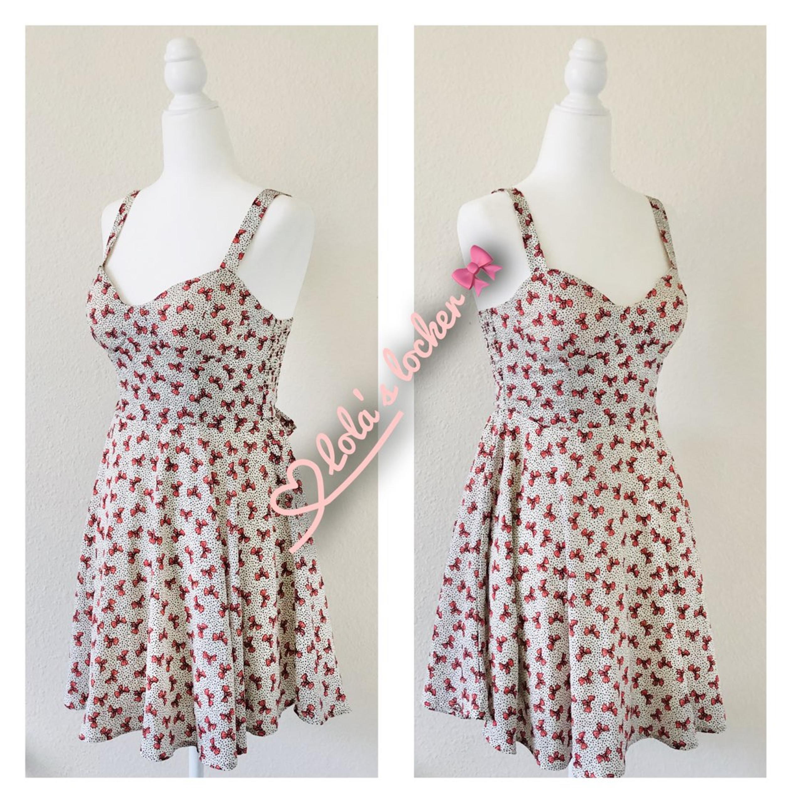 Bow Tie Print Mini Skater Dress