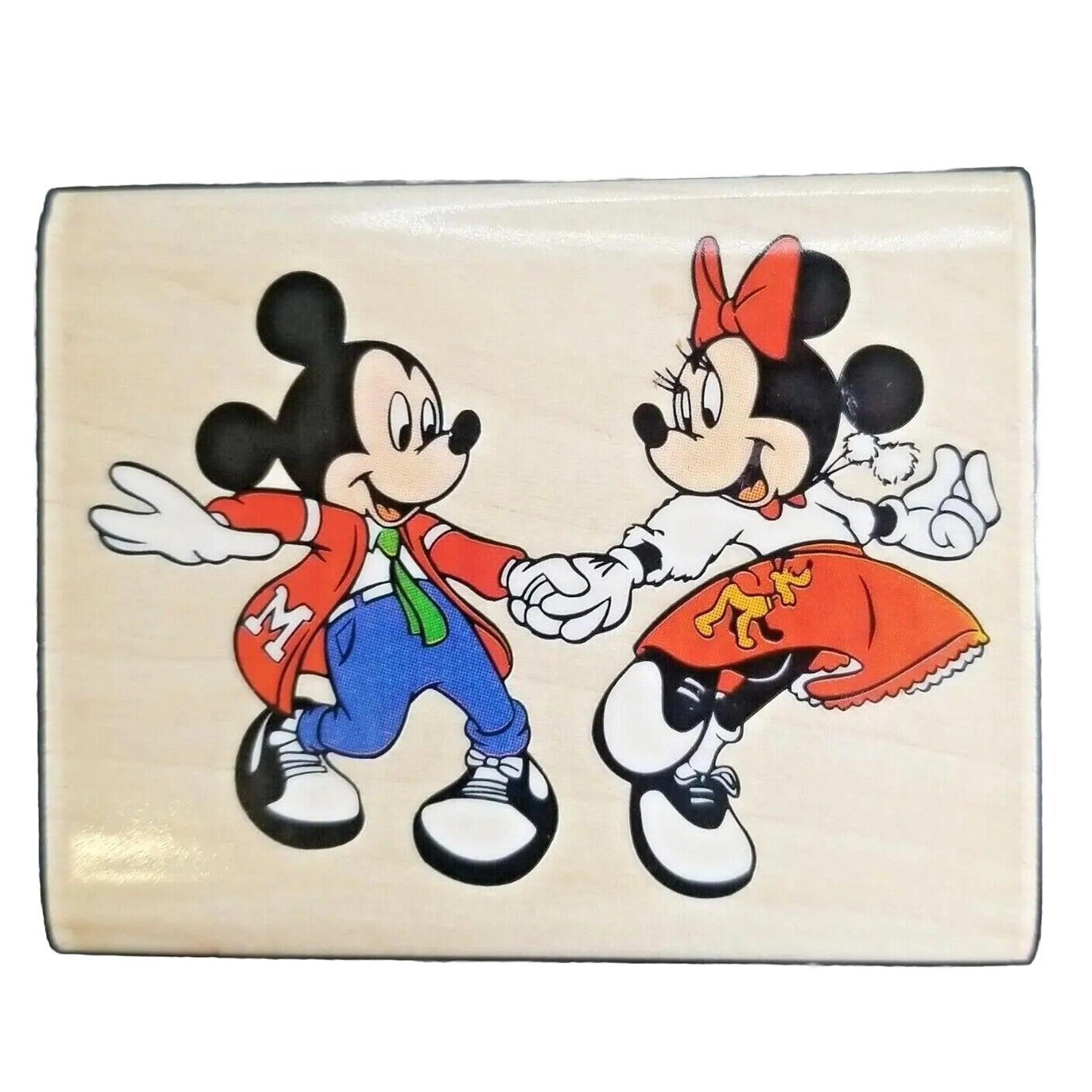 RUBBER STAMPEDE Disney AT THE HOP Dance MICKEY MINNIE & MICKEY MOUSE Stamp